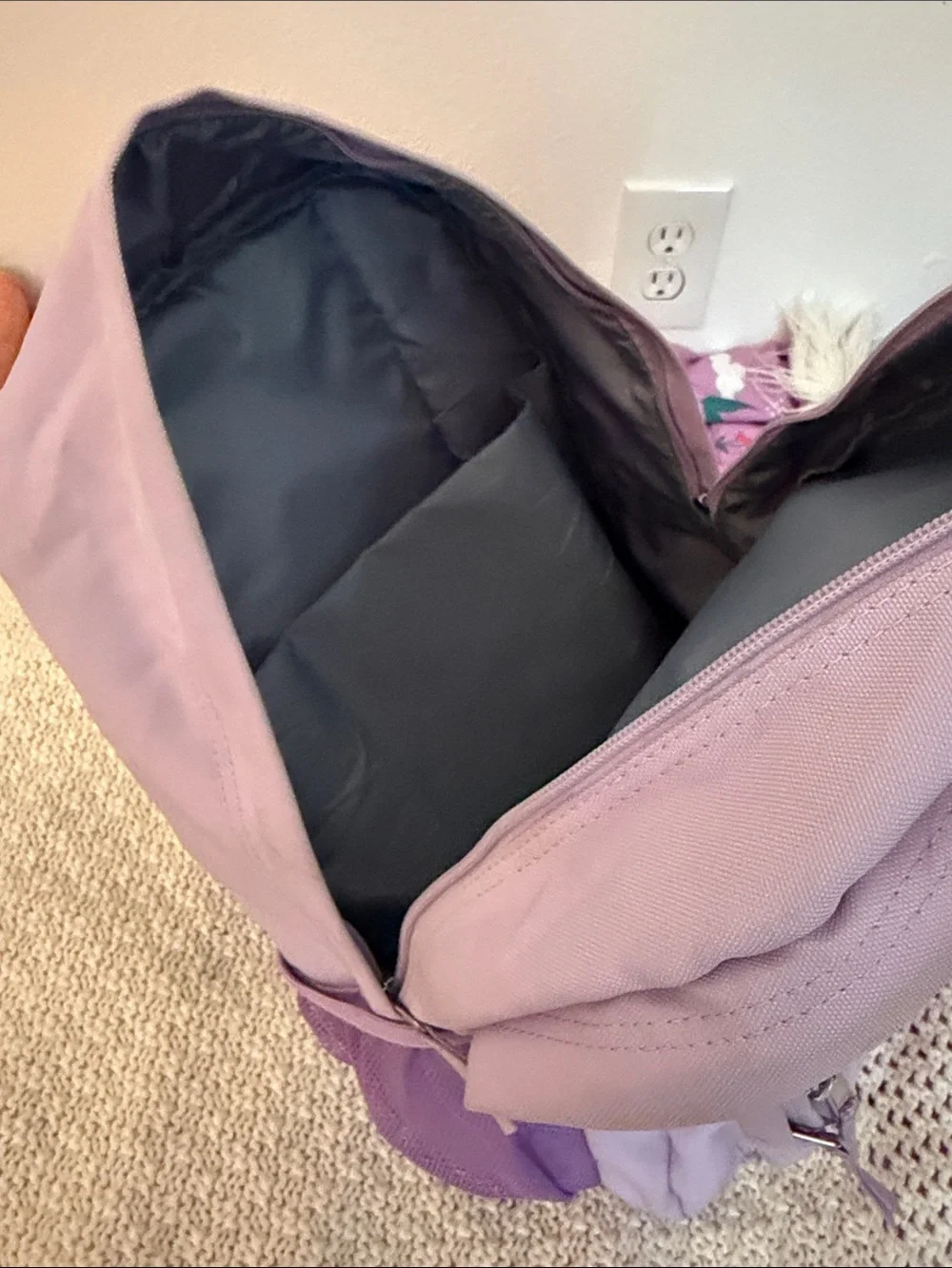 Light purple backpack